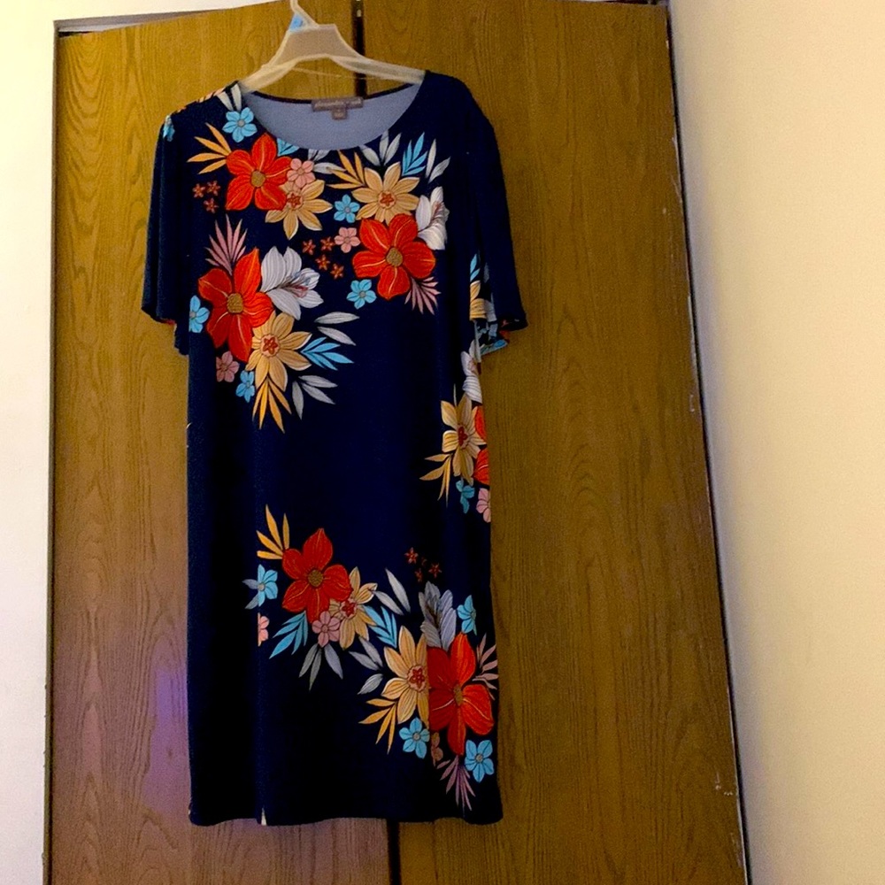 Dress-Knee length with beautiful pattern of flowers